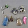Image 1 : Lot of 7 Gemstone Pendants & Tie Pin