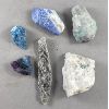 Image 1 : Lot of 6 Crystal Specimens - Emerald, Apatite, Moonstone, Fluorite, Selenite, Lapis Lazuli