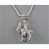 Image 2 : 925 Sterling  Donkey Pendant on 16" Sterling Chain