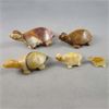 Image 1 : Set of 5 Onyx and Jasper Stone Turtles