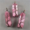 Image 1 : Lot of 3 NEW Pink Aura Quartz Tree of Life Wire Wrap Pendants