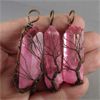 Image 2 : Lot of 3 NEW Pink Aura Quartz Tree of Life Wire Wrap Pendants