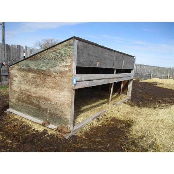 Wooden Calf Shelter - 15' x 7.5' - Metal Roof