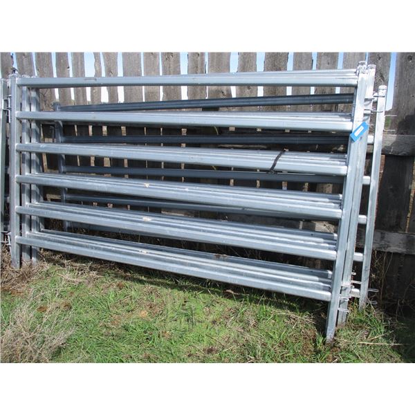 (5 Times Bid Price) (5) Galvanized Steel Panels - 6 Bar - 6' High - 10'