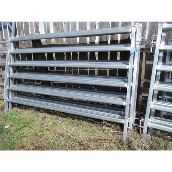 (5 Times Bid Price) (5) Galvanized Steel Panels - 6 Bar - 6' High - 10'