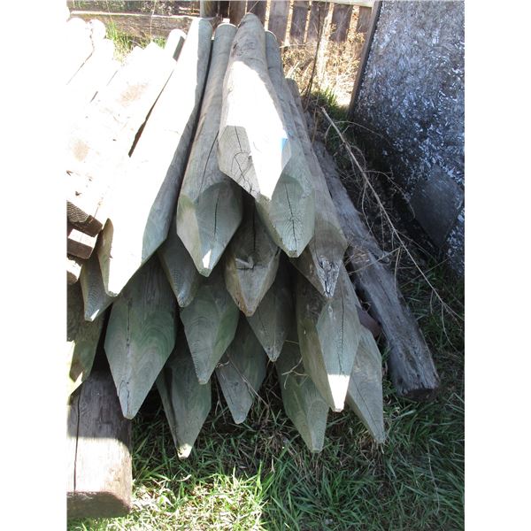 (17 Times Bid Price) (17) 5-6 Inch Fence Posts 8 Feet Long