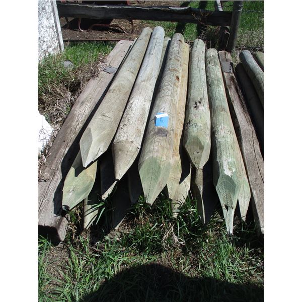 (15 Times Bid Price) (15) 5-6 Inch Fence Posts 7' Long