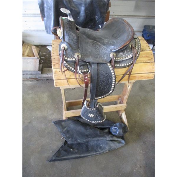 11" Kids' Riding Saddle With Stand
