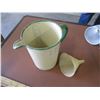 Image 2 : Enamel Pitcher, Funnel, Aluminum Dipper