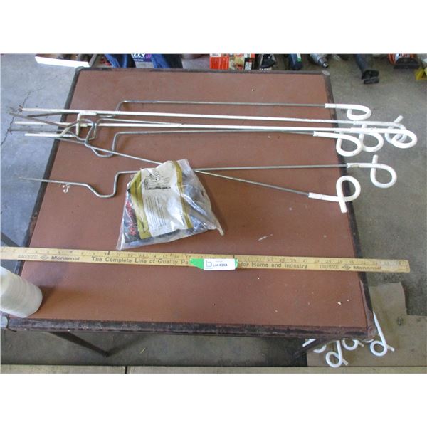 (7) Electric Fence Poles (Pig Tails), Insulators