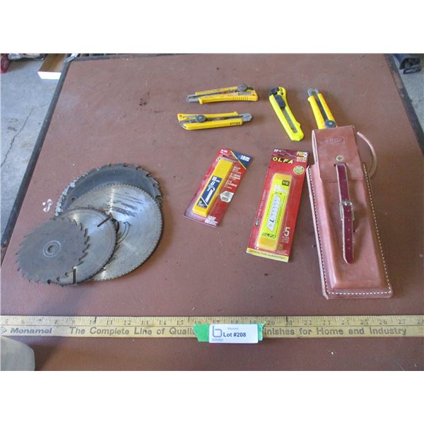 Safety Knives, Blades, Saw blades, Leather Pouch