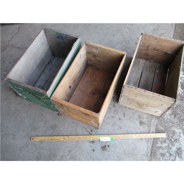 (3) Wooden Crates