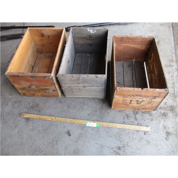(3) Wooden Crates - One With Cascade Brand