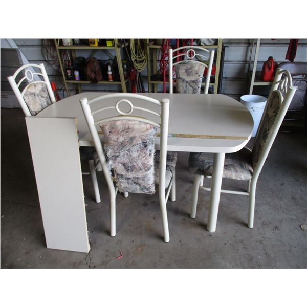Table - 6' x 3' Open, Four Chairs (Damaged), Extension Leaf