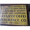 Image 3 : Antique Hartford Fire Insurance Metal Sign - 19" x 11"