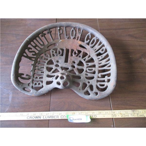 Cockshutt Cast Iron Seat - Original - Some Damage to the Letters in Cockshutt