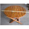 Image 1 : Folding Wooden Lawn Furniture Table - 30" Diameter