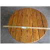 Image 2 : Folding Wooden Lawn Furniture Table - 30" Diameter
