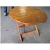 Image 3 : Folding Wooden Lawn Furniture Table - 30" Diameter