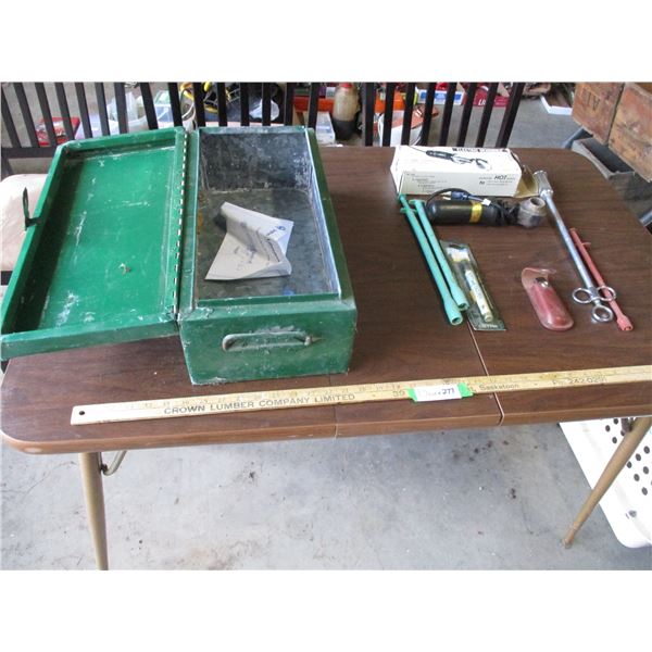 Electric De-Horner, Bolus Applicators, Locking Knife With Holster, Metal Storage Box