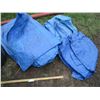 Image 2 : (3) Blue Tarps, Garbage Can