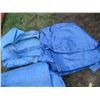 Image 4 : (3) Blue Tarps, Garbage Can