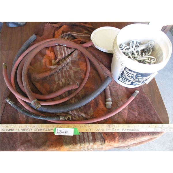 5/16  x 16' High Test Tow Chain With Grab Hooks, Miscellaneous Hoses