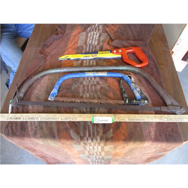 (2) Bucksaws, Irwin Utility Toolbox Saw