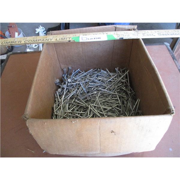 Partial Box of 3 1/2" Galvanized Nails - Large Heads