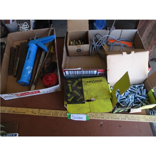 Caulking Gun, Punches, Hole Saw, Bolts, Safety Knife, Blades, Screen Tool, etc.