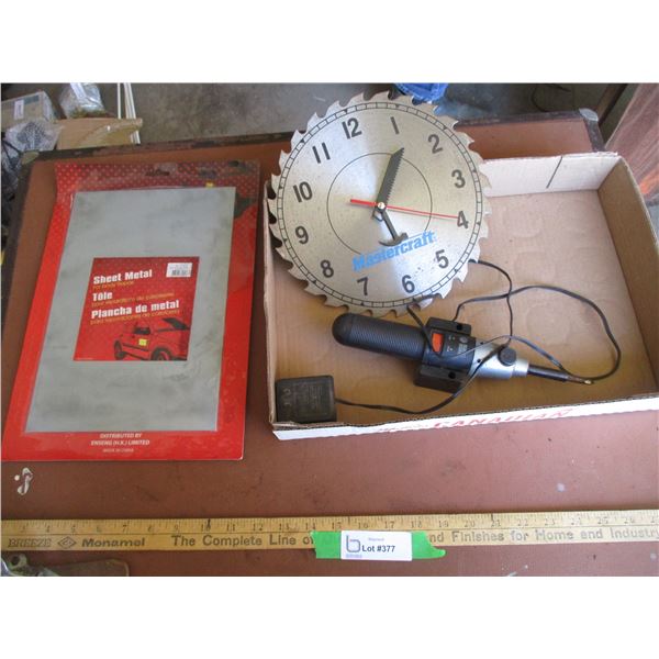 Mastercraft Sawblade Clock, Sheet Metal, Black & Decker Rechargeable Screwdriver