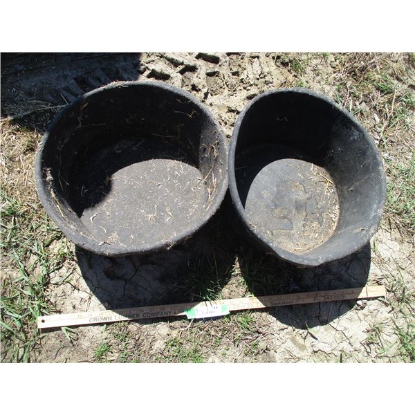 (2 Times Bid Price) (2) 16" Rubber Feed Tubs