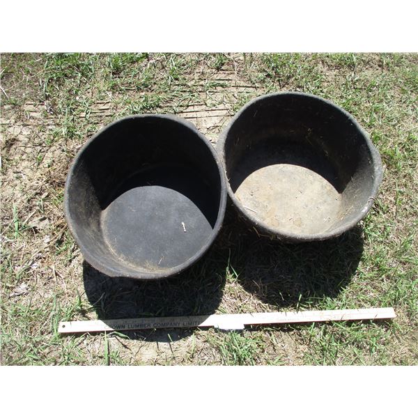 (2 Times Bid Price) (2) 16" Rubber Feed Tubs