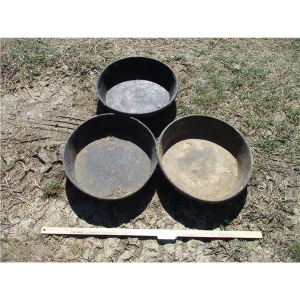 (3 Times Bid Price) (3) 16" Rubber Feed Tubs