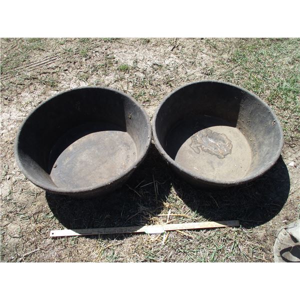 (2 Times Bid Price (2) 24" Rubber Feed Tubs