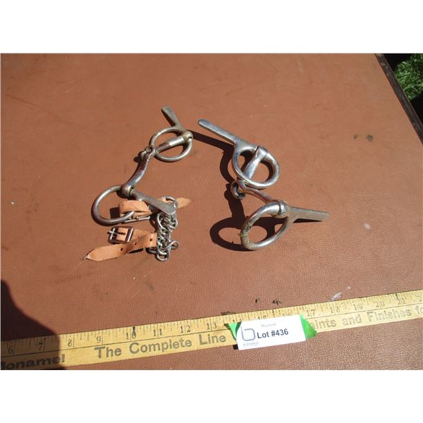 (2) Snaffle Bits, One With Chin Strap