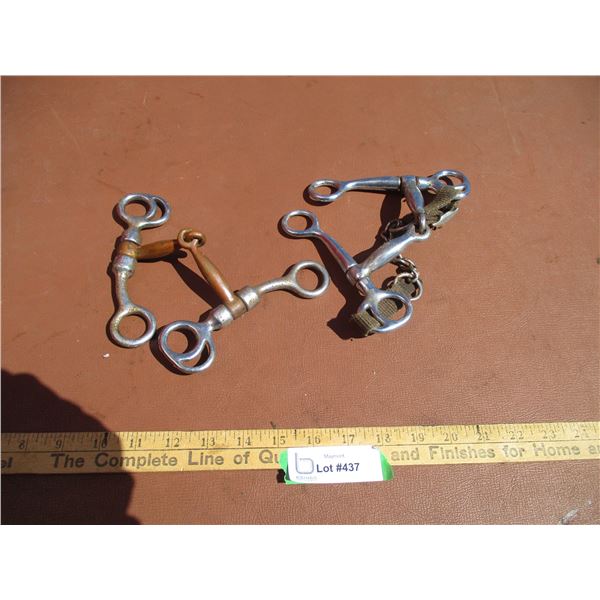 (2) Snaffle Bits, One With Chin Strap