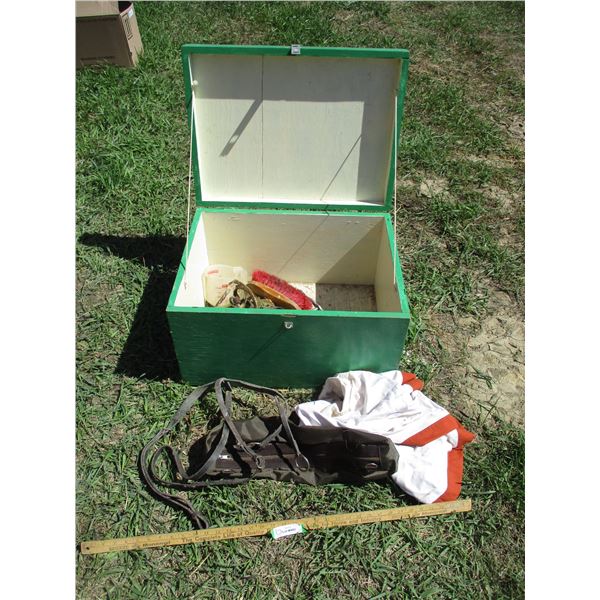 Handmade Wooden Tack Box, Miscellaneous Horse Related Items