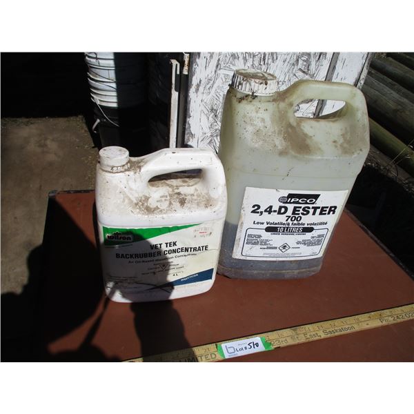 Partial Jug of Vet Tek Backrubber Concentrate, Partial Jug of 2,4D Ester