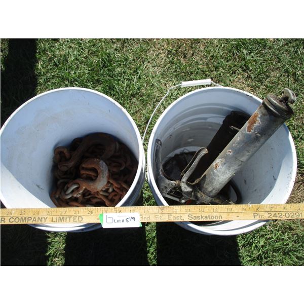 Chains, Chain Hooks, Grease Guns, Vise Grips, etc.