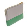 Image 3 : Celine Gray & Green Bicolor Solo Clutch Leather Coin Pouch