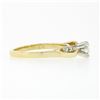 Image 5 : Petite 14K TT Gold Round Brilliant Diamond Solitaire w/ Accents Engagement Ring