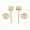 Image 5 : NEW Solid 14k Rose Gold 0.42 ctw Bezel Set Round Brilliant Diamond Stud Earrings