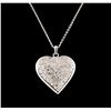 Image 1 : 14KT White Gold 1.29 ctw Diamond Heart Pendant With Chain