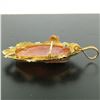 Image 4 : Vintage 18k Two Tone Gold Carved Shell Cameo Open Work Frame Brooch Pin Pendant