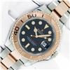 Image 2 : Rolex Mens 18K Rose Gold And Stainless Steel Black Dial Yachtmaster 40MM