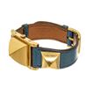 Image 4 : Hermes Medor 18mm Watch Watch Blue/Gold Leather/Metal