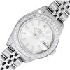 Image 1 : Rolex Stainless Steel Silver Index Diamond Bezel Oyster Perpetual Watch
