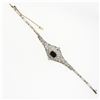 Image 4 : Antique Edwardian 18k Gold Platinum Black Onyx & Rose Cut Diamond Belly Bracelet