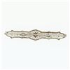 Image 3 : Antique Art Deco 14k White Gold 0.05 ctw Single Cut Diamond Open Filigree Bar Pi